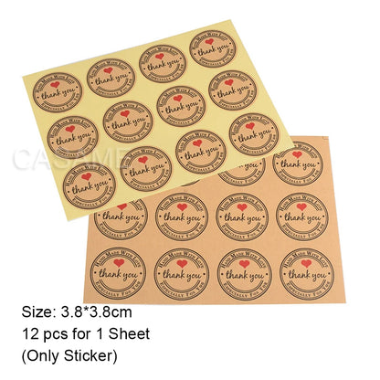 50 Pcs Red Blue Green Thank You Kraft Paper Bags Cute  Happy Birthday Gift Pouch Retro Party Favor Bag Candy Cookie Supplies