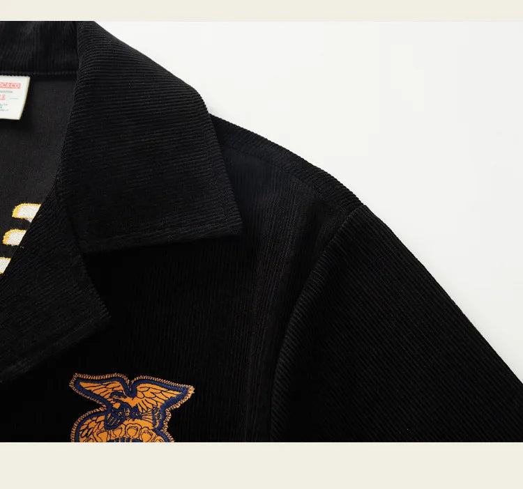 2026 Spring/Summer American Retro Workwear Long-Sleeved Farmer's Coop Jacket for Male Youth - High-end Trendy Corduroy Coat