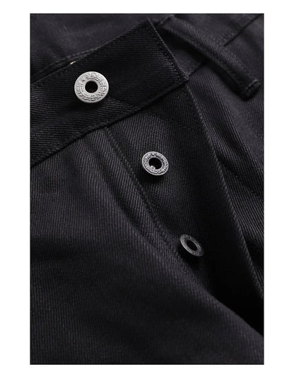 Red Tornado Black Men's Jeans Relaxed Fit 14.5oz Selvedge Denim Officer Trousers