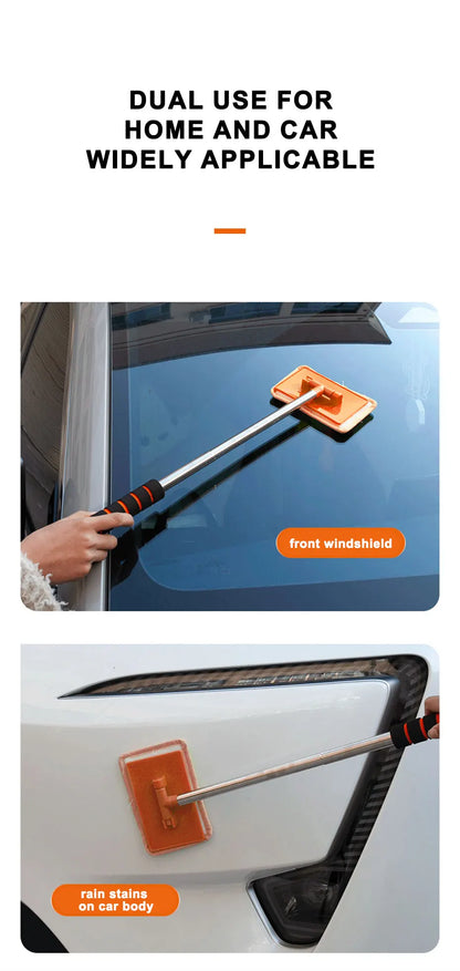 SEAMETAL Car Windshield Glass Cleaner Microfiber Car Window Cleaning Brush Extendable Handle Interior Exterior Car Wash Tools