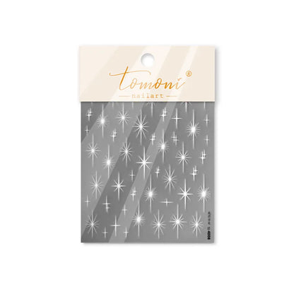 Gold Silver Starlight Laser Pink Colorful Glitter Star Bronzing Rhinestones Relief Nail Art Decorations Stickers Manicure Decals