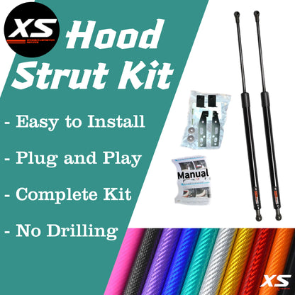Hood Struts Kit For Fiat 500 (312) 2007-2025 Front Bonnet Modify Damper Cylinders Lift Support Shock Absorber Prop Pistons Rods