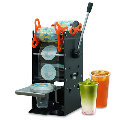 WY802F Manual Bubble Tea Cup Sealing Machine Electric Boba Cup Sealer for Plastic Paper Cups