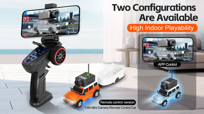 WLtoys 1/64 Mini RC Car with 720P FPV Camera Wifi APP Control 2.4G Reomte Contorl Racing Vehicle Toy for Children 6405 6406
