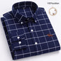 Large Size Full Men's Shirts 100% Pure Cotton Oxford Business Casual Shirt Soft Slim Fit Formal Plain Shirt Long Sleeve Clothes