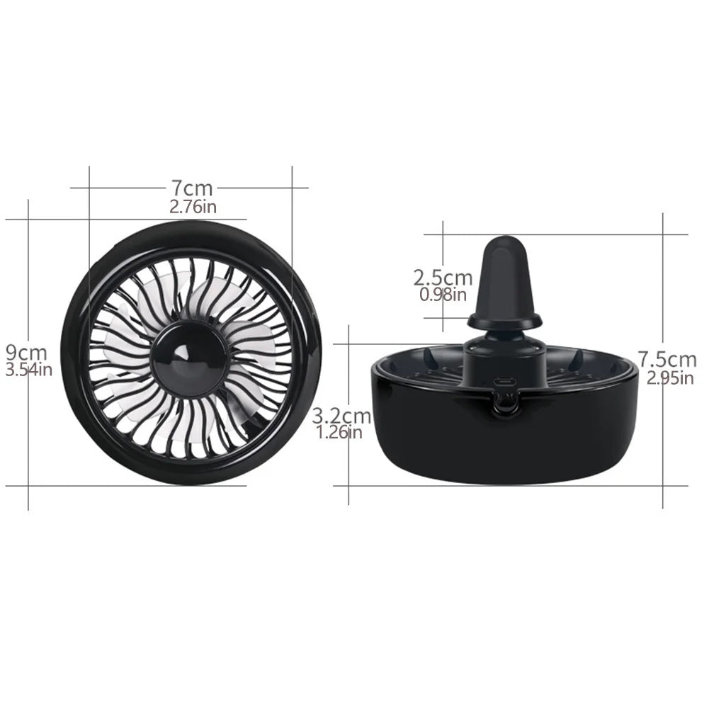 EAFC Car Fan USB Powered Electric Car Cooling Fan Portable 3 Speeds Strong Airflow Air Circulation Fan for Car Van Truck SUV