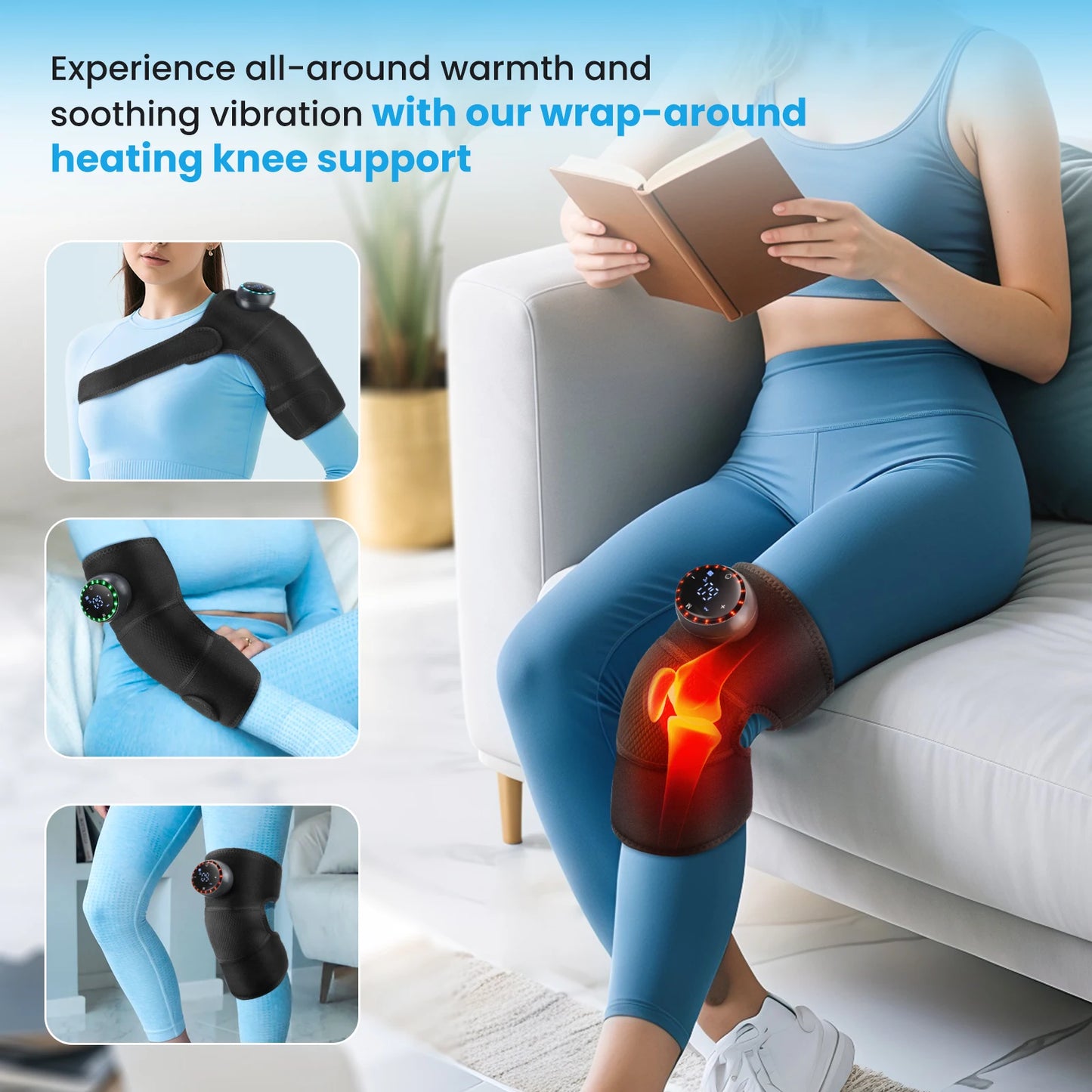 Electric Shoulder Massager Heating Pad Vibration Massage Support Belt Shoulder Thermal  Brace