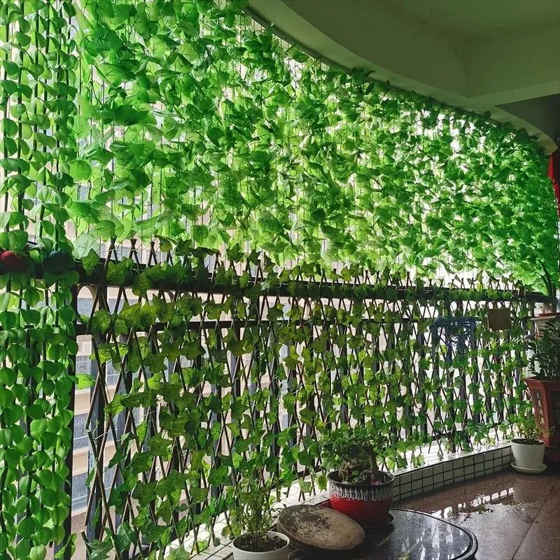 4/10M Artificial Plant Green Ivy Leaf Garland Fake Plant Creeper Hanging Vine Outdoor DIY Garden Wall Wedding Party Home Decor
