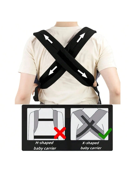 1-Piece Ergonomic Multifunctional Baby Carrier - 4-in-1 Portable Baby Travel Gear, with Adjustable and Comfortable Front and Back Straps, the Perfect Baby Shower Gift for Your Baby.