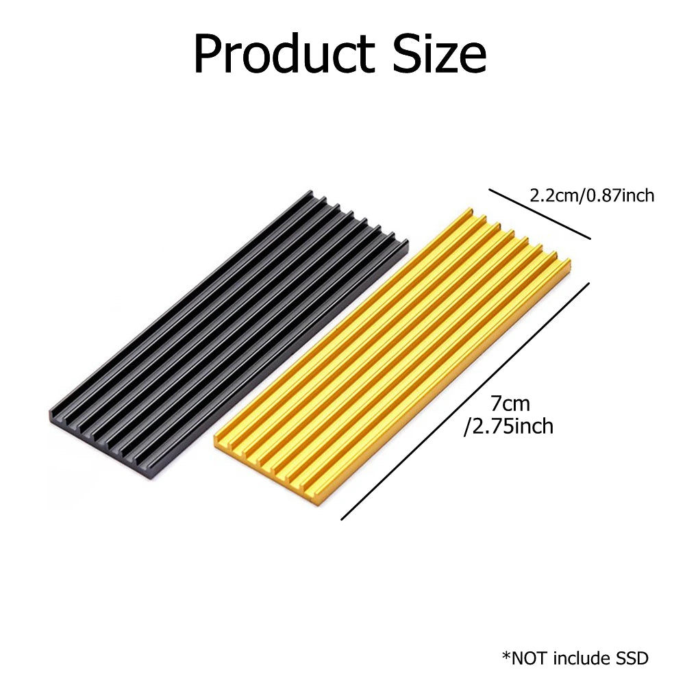 1set M.2 SSD Heat Sink NVME NGFF M.2 2280 Solid State Hard Disk Aluminum Heatsink Cooler Radiator Thermal Cooling Pad for PS5 PC