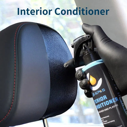 Plastic Leather Restorer Interior Trim Conditioner Polish Shine Cleaner Restore New Black Color Fading Repair Car Care Detail