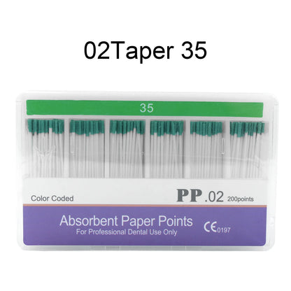 WELLCK 1 Box Dental Absorbent Paper Points Sterile Mixed Sizes 02 04 06 Taper 15-40# For Dentist Use Dentistry Materials