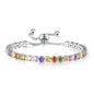 Adjustable Colorful Birthstone Tennis Bracelets for Women 4MM Crystal Bangle Female Hand Chain Trend Jewelry Accessories H133