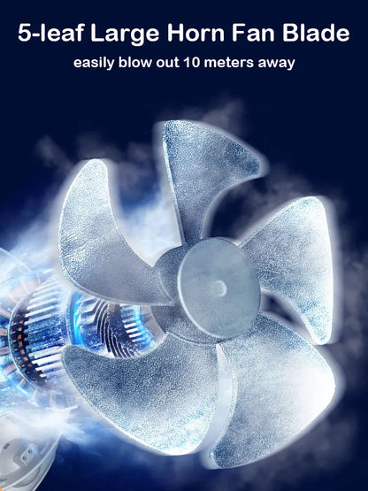 20000 mAh Wireless Battery-Powered Camping Fan with LED Light and Remote Control, 4 Speeds, Timer Function, USB Interface