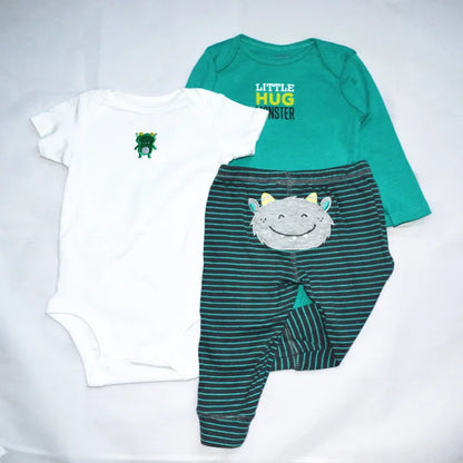 Lovely Baby Boy bodysuits 3Pcs/sets Long Sleeved Clothes PP Pant Cotton Infant Sporty Girl Short Sleeved Bodysuits