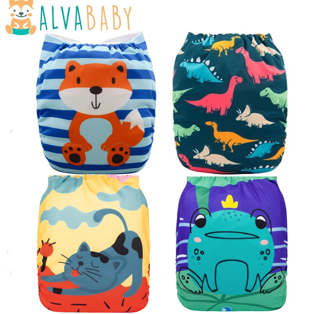 U Pick ALVABABY Digital Position Cloth Diapers Baby Reusable Modern Cloth Nappy for Baby with 1pc Microfiber Insert