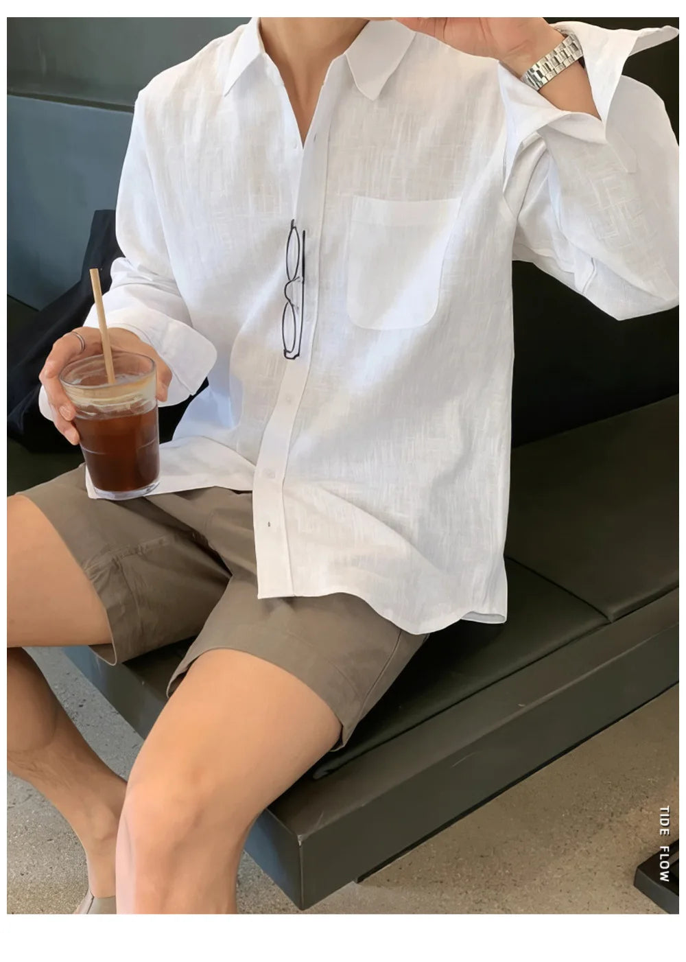 Men's Cotton Linen Shirt Wrinkle Free Casual Breathable Long Sleeve Shirt for Men Sun Protection Comfortable Boho Style Shirt