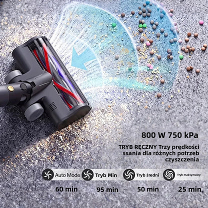 COTIAR V30 PRO 75kPa 800W Cordless Vacuum Cleaner Strong Suction 95 Mins Runtime Handheld Home Appliance Portable Removable Battery