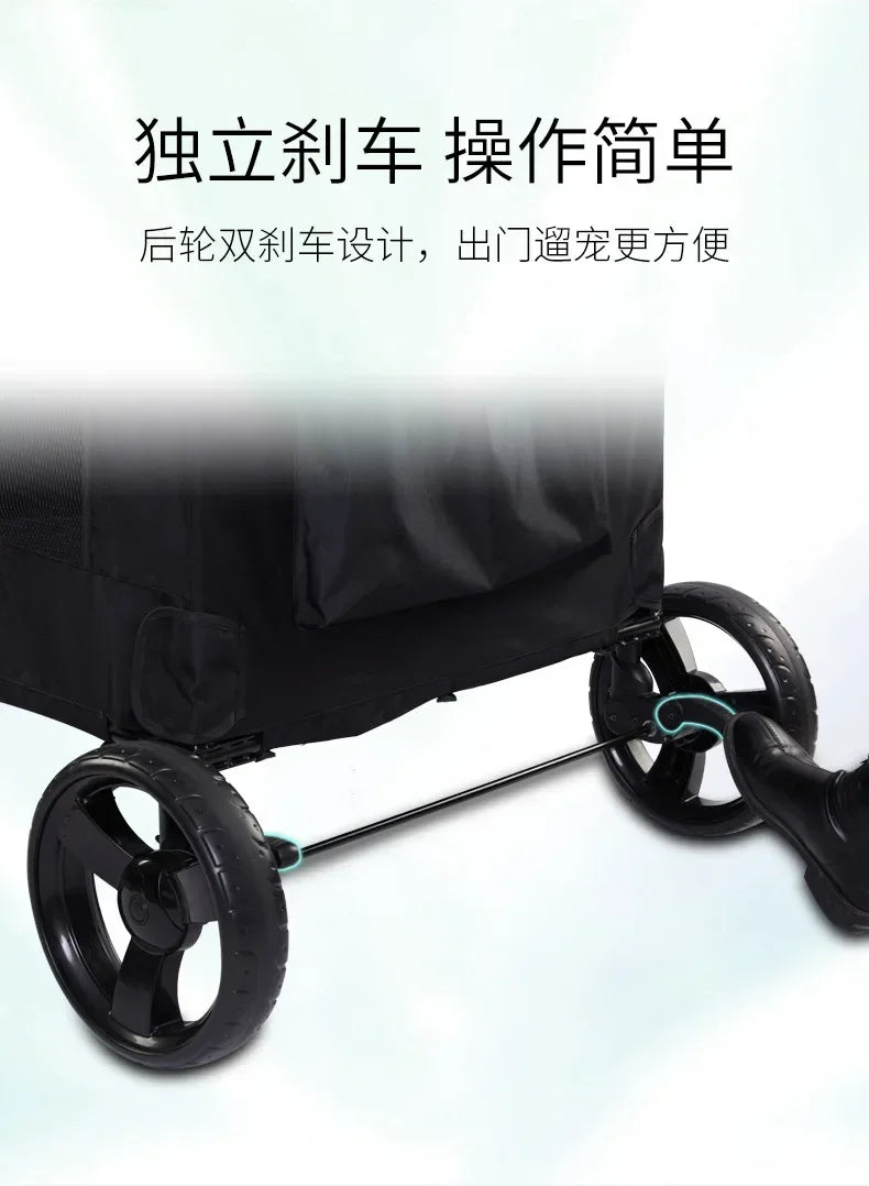 2027functional medium and large pet carts for outdoor travel, large size walking dog carts, portable and foldablePet Strollers