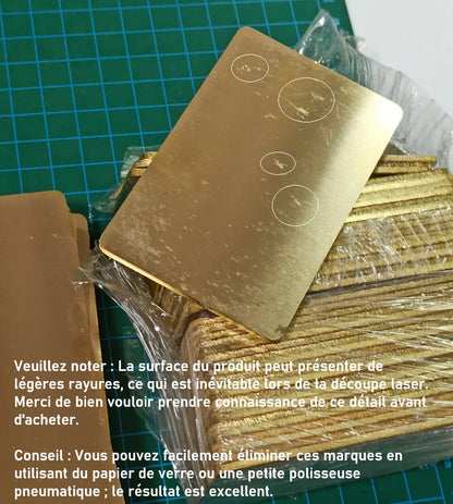 2mm Thick Solid Brass Business Cards Metal Blank Plates Mill Finish Unpolished For Fiber Laser Engraving DIY Craft
