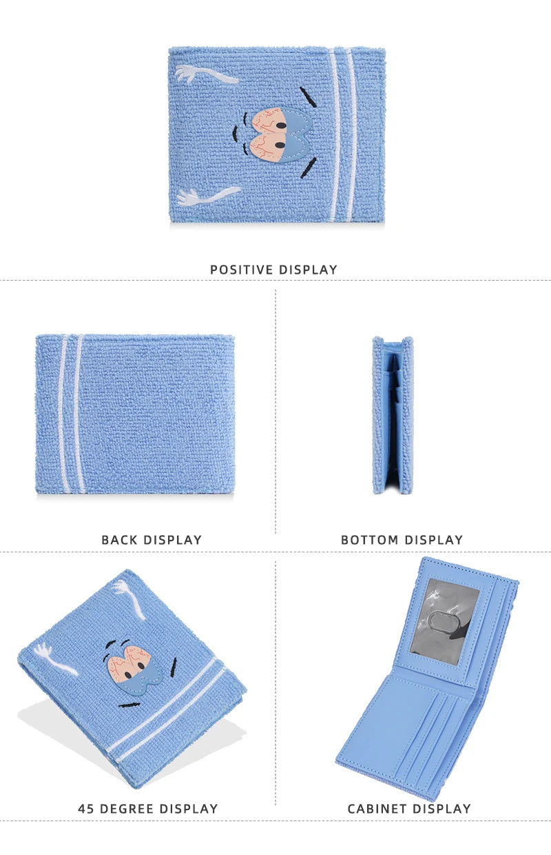 Plush Cartoon Wallet for Women Soft Fuzzy Surface with Zip PU Leather Coin Purse Closure Cute Casual Gift for Girls