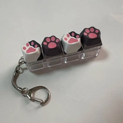 Cat Claw Keychain Key Ring Pendant Mobile Phone Backpack Pendant Desktop Accessories Fingertip Office Decompression Press Tools
