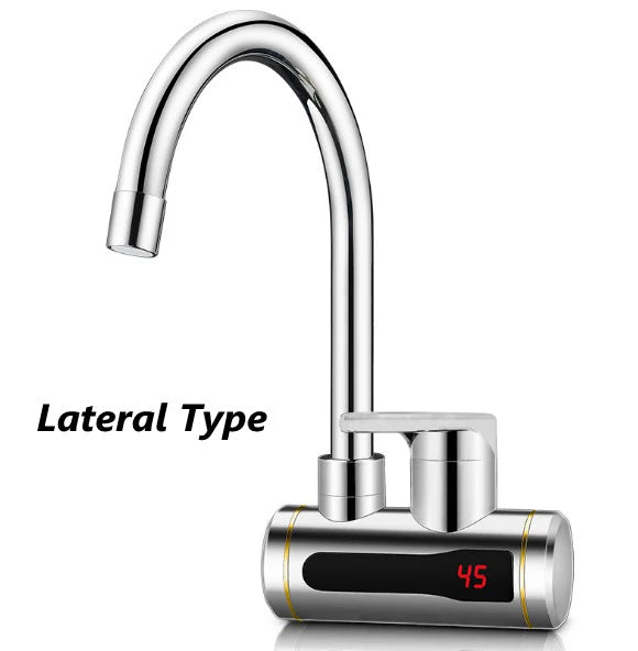 DMWD Tankless Electric Hot Water Heater Universal Hose Faucet Kitchen Instant Heating Tap Water Heater LED Temperature Display