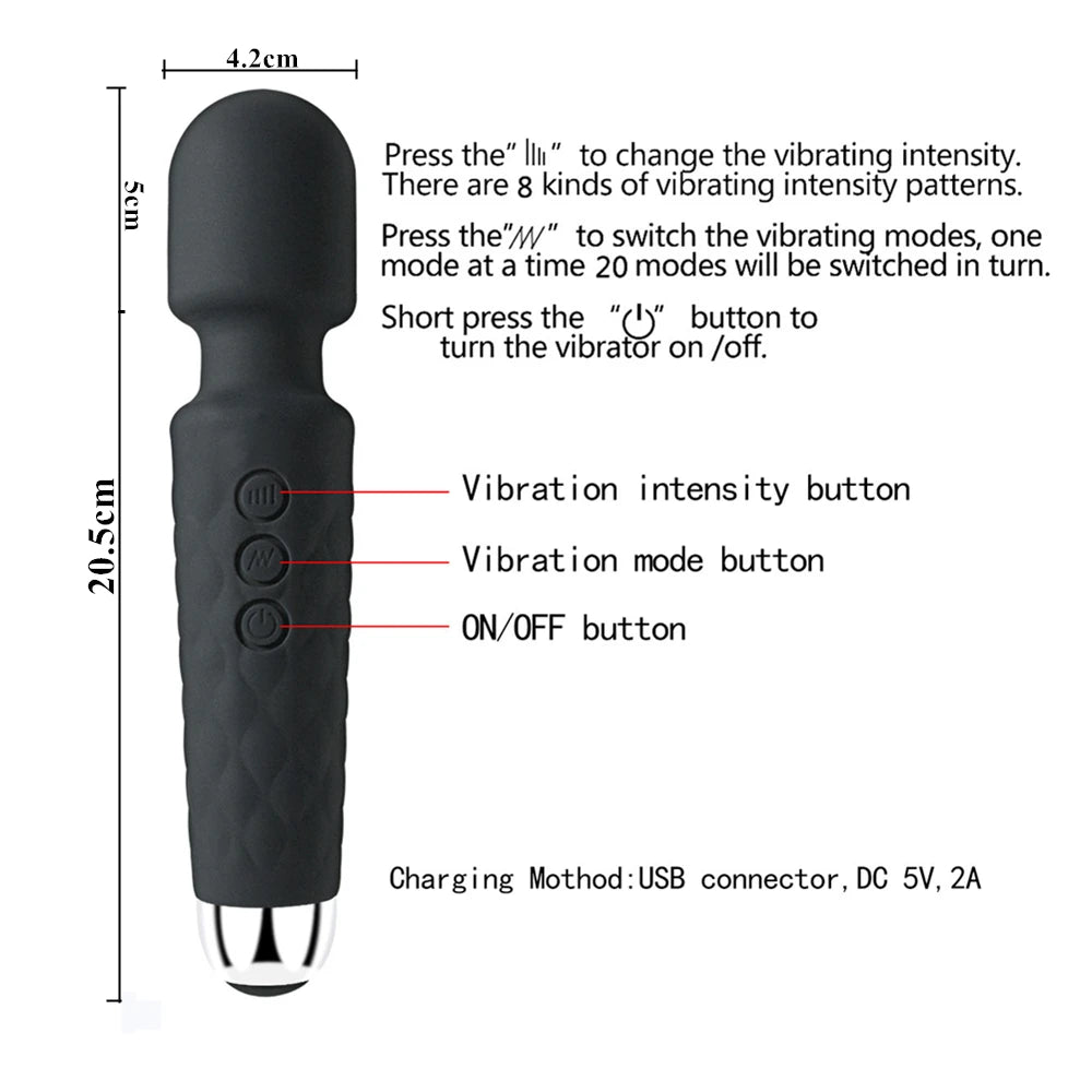 20 Speed Powerful AV Vibrator Magic Wand Clitoris Stimulator Sex Toys for Women G spot Massager Adult Female Sex Erotic Products