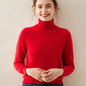 Cashmere Sweater Women's Turtleneck Long Sleeved Knitted Pullover 100% Pure Cashmere Base Sweater Korean Version Women's Top