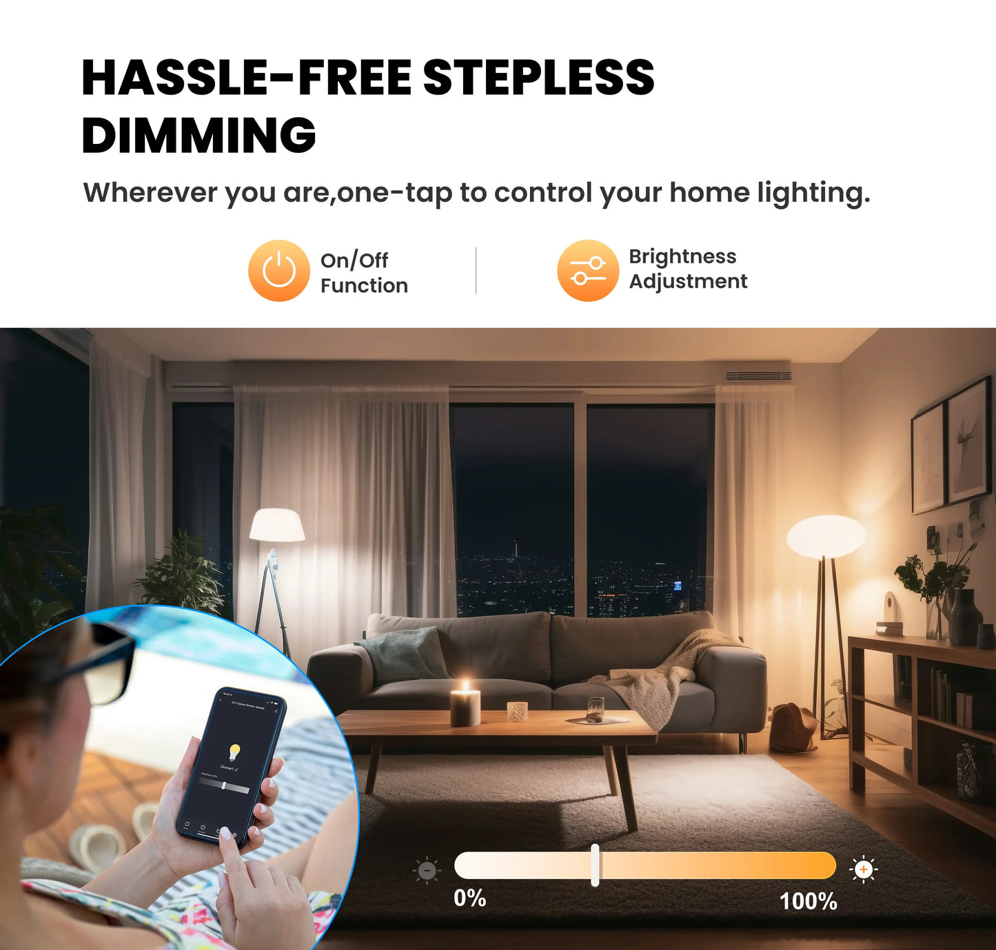 GIRIER Tuya Smart ZigBee 3.0 Dimmer Switch Module WiFi Breaker Relay for Dimmable Bulb Supports 2-way Control Works with Alexa