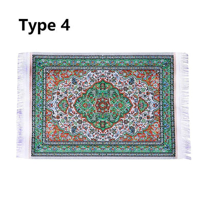 Turkish Style Miniature Weaving Rug Playing House Floor Coverings Dollhouse Carpet  1:12 Scale Doll Accessories