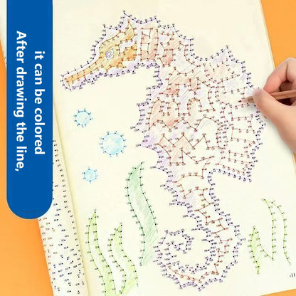 46-Page Advanced Magic Connect-the-Dots Maze Game Book, Focus Training Coloring Pages, Logical Thinking Exercises