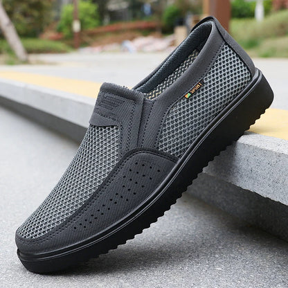 Men's Breathable Slip-On Casual Shoes - Lightweight Low-Top Walking Sneakers, Suitable for Outdoor Activities, Fishing, Parks, and Exercise, Brown Mesh Fabric, Rubber Sole, Comfortable for All Seasons, Outdoor Footwear | Low-