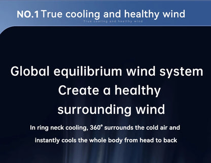 Lenovo Neck Fan 5 Speed Adjustable Bladeless Silent Neck Hanging Fan USB Rechargeable LED Digital Display Ice Refrigeration Fan