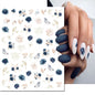 3d Nail Art Decals Elegant White RoyalBlue Roses Flowers Adhesive Sliders Nail Stickers Decoration For Nail Manicure