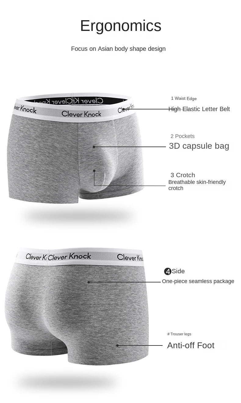 3Pcs Men's Boxer Shorts Cotton Underwear Solid Underpants Sexy Panties Male Breathbale Lingerie Plus Size L-6XL Wholesale Lots