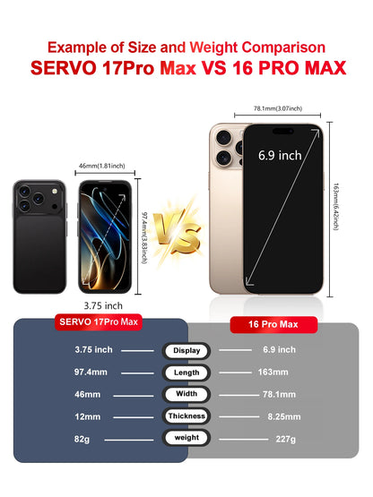 2026 SERVO Mini Smartphone 3G WCDMA 3.75" Display Android System 16GB ROM Play Store Small Smart Mobile Phones Dual SIM Standby