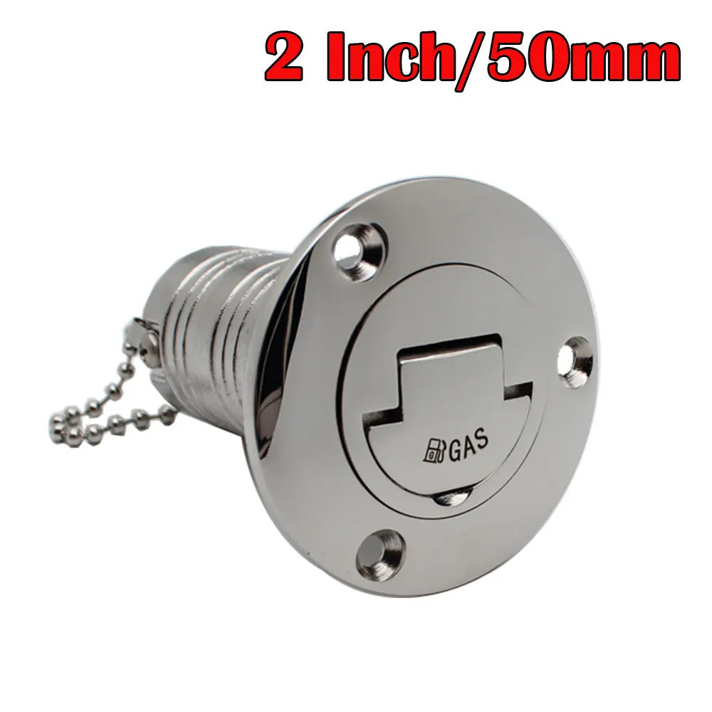 AD New Stainless Steel 316 Deck Filler GAS DIESEL FUEL WASTE WATER 38mm 50mm Mirror Polish Marine Boat Hardware Deck Filler Cap