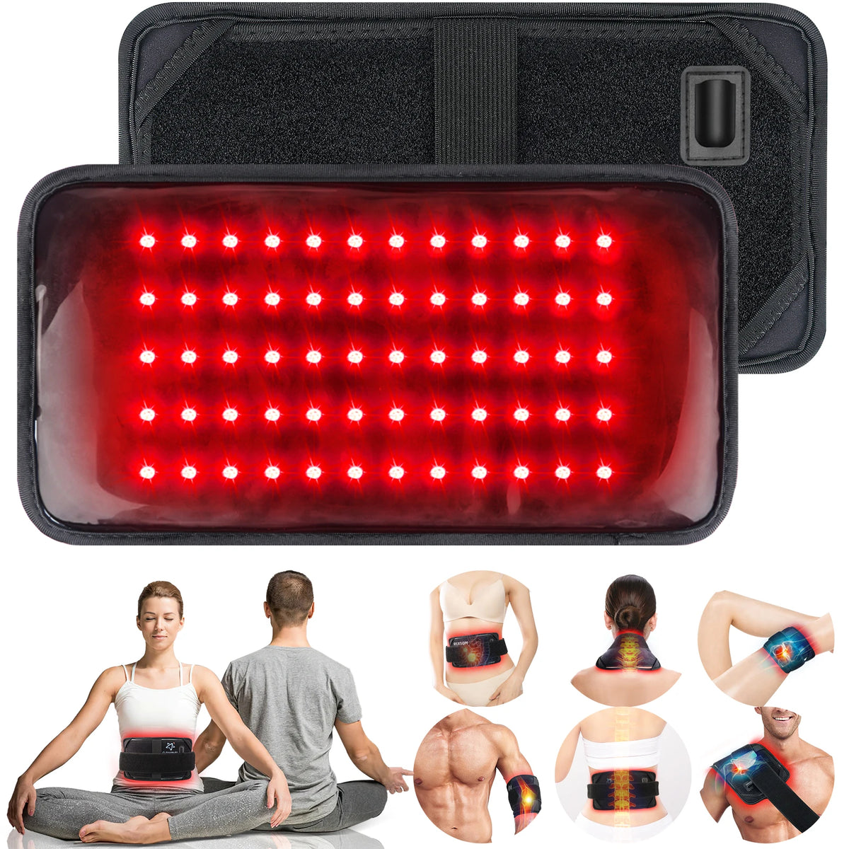 Infrared Light LED Healthcare Belt Waist Red Light Heating Massage Belt Pad Lumbar Back Waist Massager For Muscle Body Relief