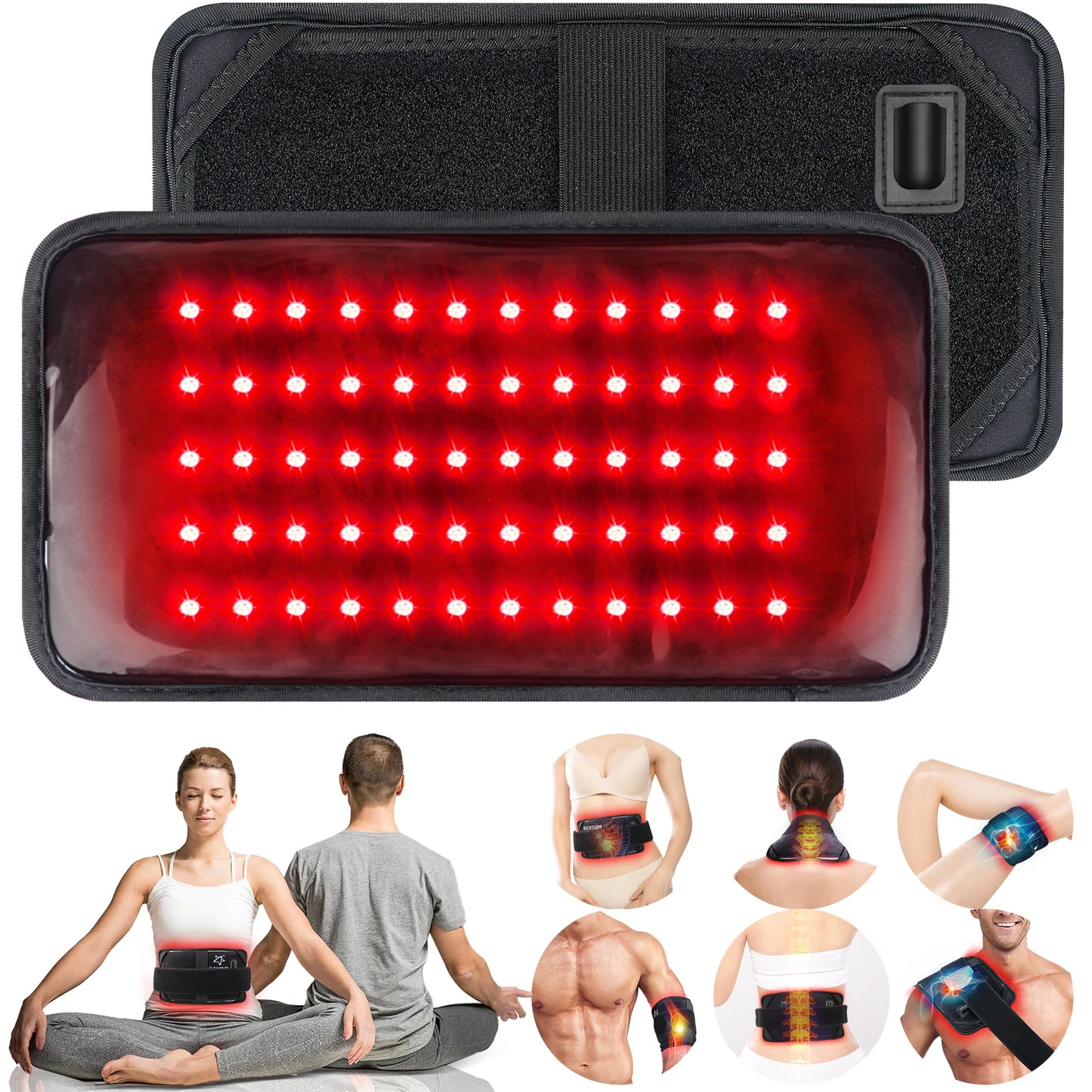 Infrared Light LED Healthcare Belt Waist Red Light Heating Massage Belt Pad Lumbar Back Waist Massager For Muscle Body Relief