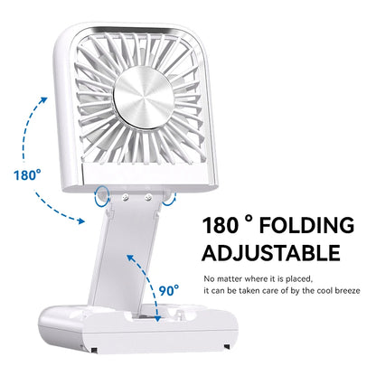 Multifunction Foldable Hand Fan USB Charging Mini Portable Hanging Neck Air Cooling Fan Semiconductor Refrigeration Small Fan