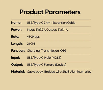 NNBILI Multi USB Hub Extensions 3 Port USB A Hub Type C Splitter Fast Data Transmission OTG Adapter For Computer Macbook Pro Air
