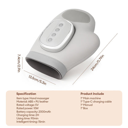 5 Level Hand Massager with Airbag Compression Finger Wrist Palm Massage Machine Vibration Glove for Hand Muscle Relax