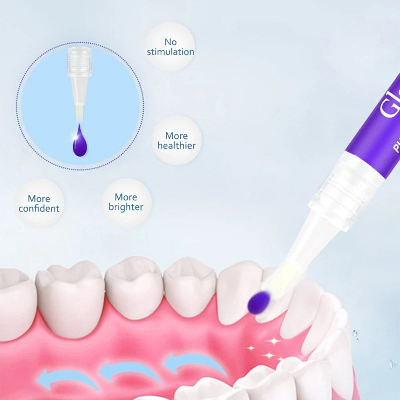 Magical Purple Teeth Whitening Pen Freshing Breath Oral  Deep Cleaning Stain Removal Dentifrice Teeth Cleaning Essence Oral Care
