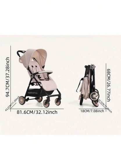 1 Black Lightweight Baby Stroller Weighs Only 4.7kg Convenient for Airplanes, Trains and Cars, Suitable for Home Use and Busines