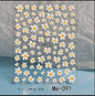 1PC 5D Macaron Flower/Fruit Nail Charms Sticker Embossed Bear/Rabbit/Letter Nails Slider Decals Summer Adhesive Manicure Decor&Y