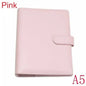 Solid Color Leather Folder Desktop Information Card Storage Notebook Folder Notepad Cover Leather Binder Study Office Supply