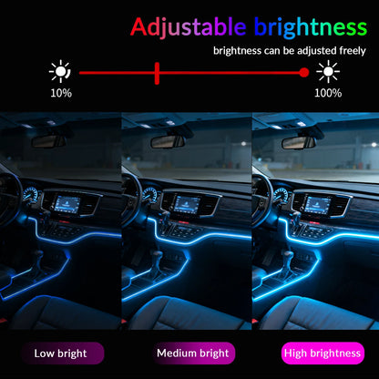 18IN1 Full Color Streamer Car Ambient Lights RGB 64 Color Universal LED Interior Hidden Acrylic Strip Symphony Atmosphere Lamp