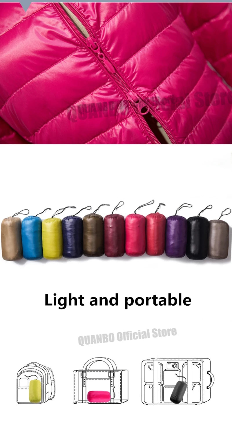 Women Spring/Autumn Ultra Lightweight Quilted Jacket 2023 New Woman Water and Wind-Resistant Big Size women Hoodies coat