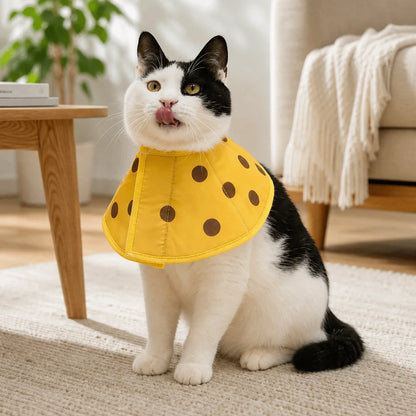 Cartoon Cat Elizabeth Collar Strawberry Bees Cat Neck Protective Circle Breathable Anti-Scratch Cat Dog Grooming Cover